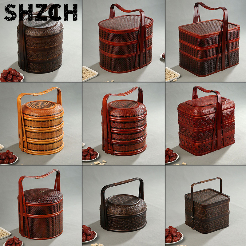 Snacks Food Hamper Basket - Cesta de Picnic de Bambú con