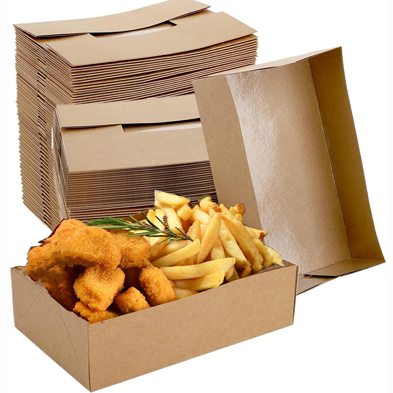 Fast Food With Snacks - Bandejas de papel Kraft para comida,