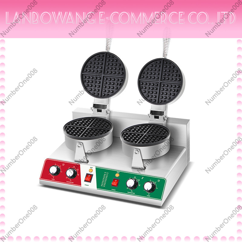Street Food Snacks - Plancha Giratoria para Waffles Antiadherente, Máquina