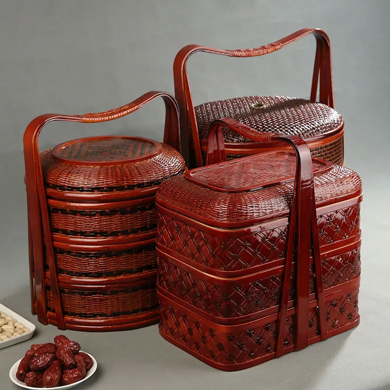 Cesta de Picnic de Bambú con T - Snacks Food Hamper Basket reseña y precio